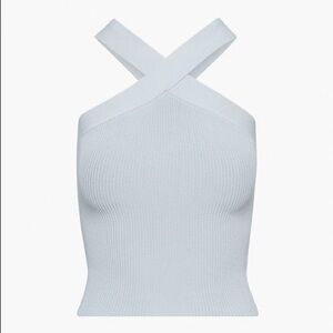 Babaton Aritzia Sculpt Knit Criss Cross Tank - Powder Blue - XL